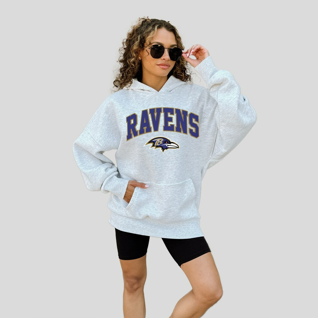 Baltimore Ravens Gameday Couture Women's Fan Edition Premium Weight Hoodie Ash - NFL