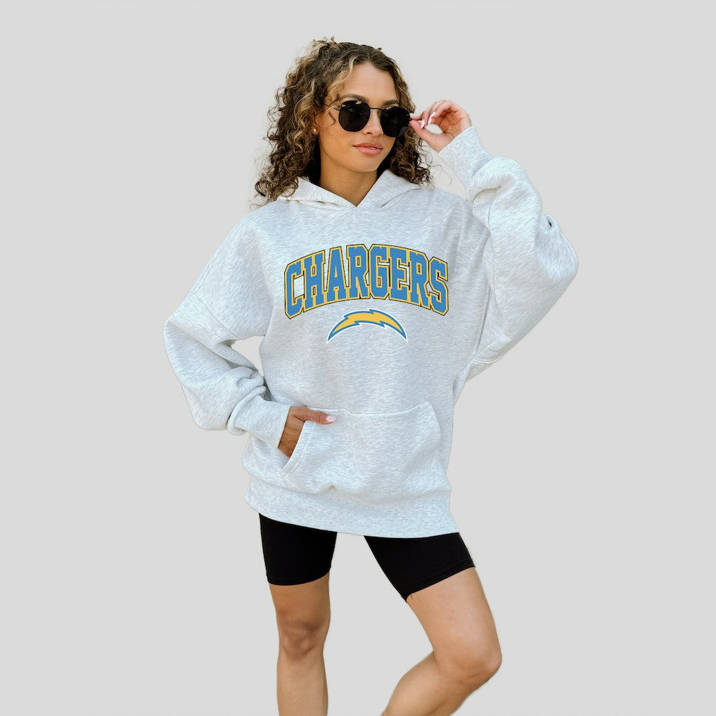 Los Angeles Chargers Gameday Couture Women's Fan Edition Premium Weight Hoodie Ash - NFL