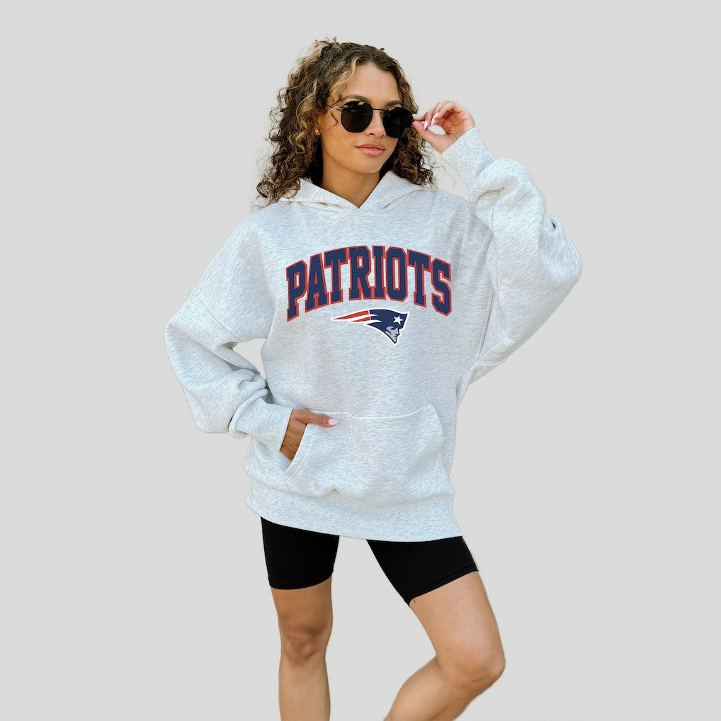 New England Patriots Gameday Couture Women's Fan Edition Premium Weight Hoodie Ash - NFL