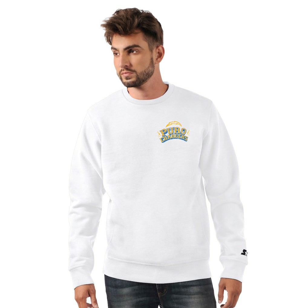 Los Angeles Chargers Starter Classic Puro Crew Neck Sweatshirt White - NFL