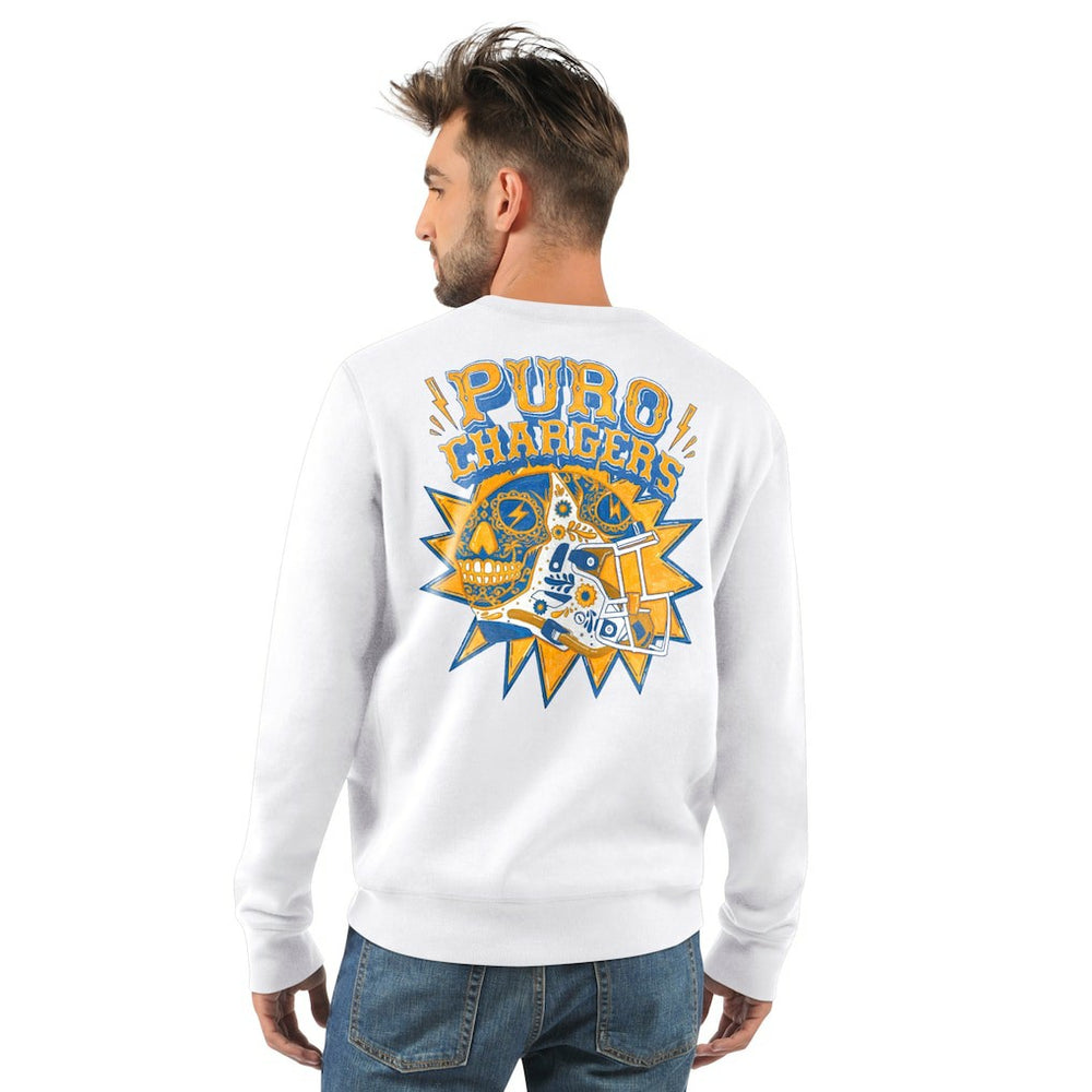 Los Angeles Chargers Starter Classic Puro Crew Neck Sweatshirt White - NFL