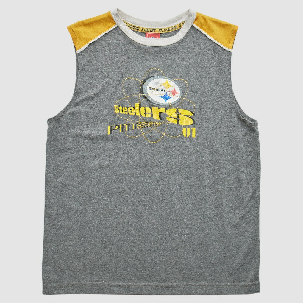 Pittsburgh Steelers NFL 2000s Pullover Tank Heather Gray Vintage - Fanatics