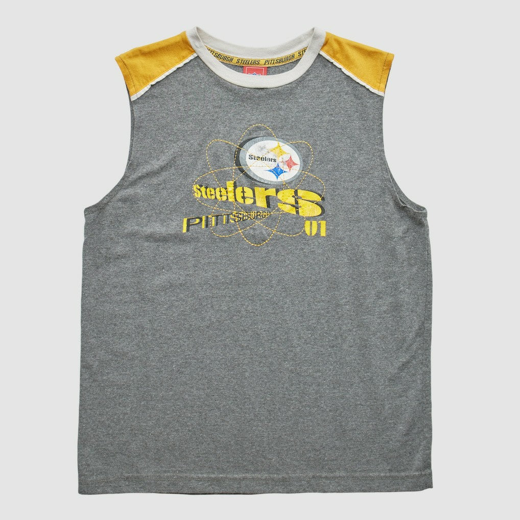 Pittsburgh Steelers NFL 2000s Pullover Tank Heather Gray Vintage - Fanatics
