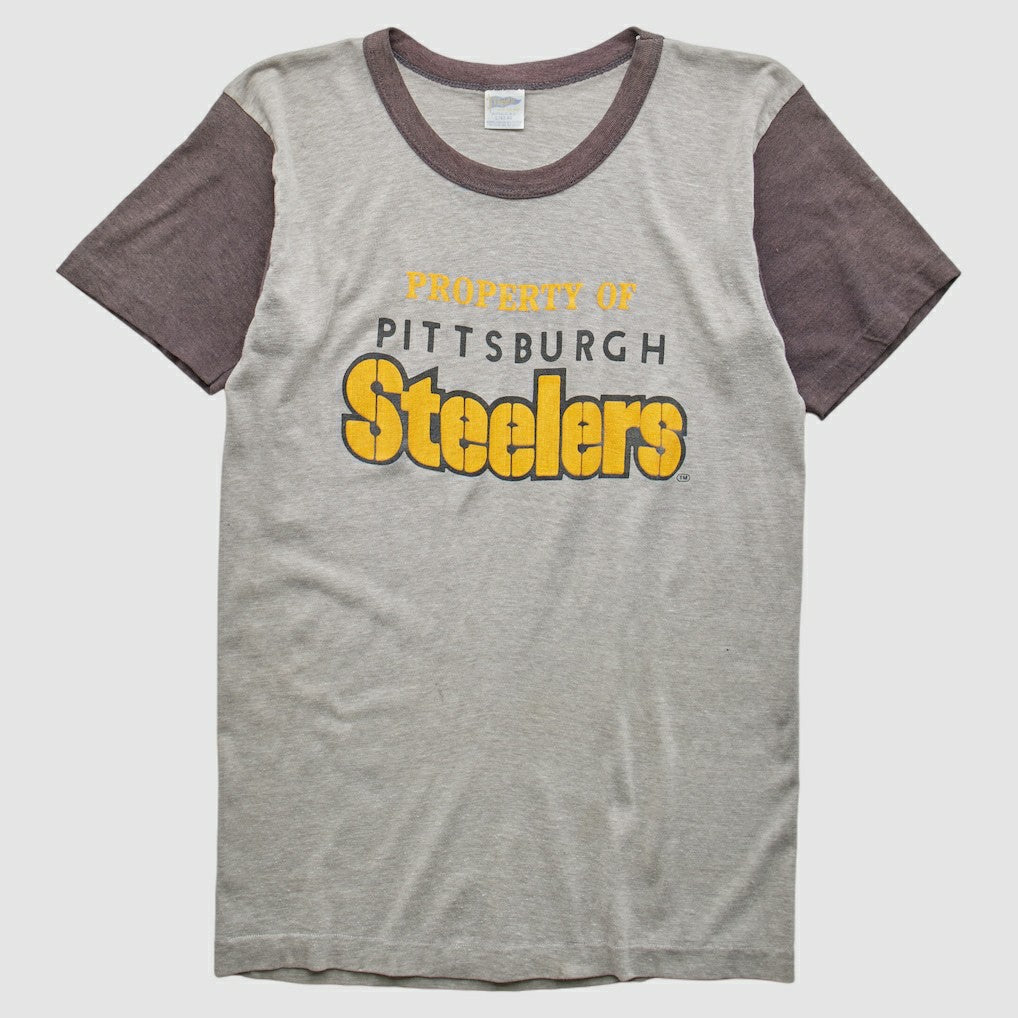 Pittsburgh Steelers Trench 80s T-Shirt Heather Gray Vintage - Fanatics