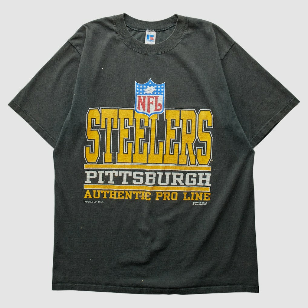 Pittsburgh Steelers Russell 1995 T-Shirt Black Vintage - Fanatics