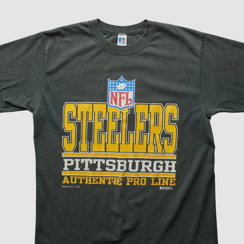 Pittsburgh Steelers Russell 1995 T-Shirt Black Vintage - Fanatics