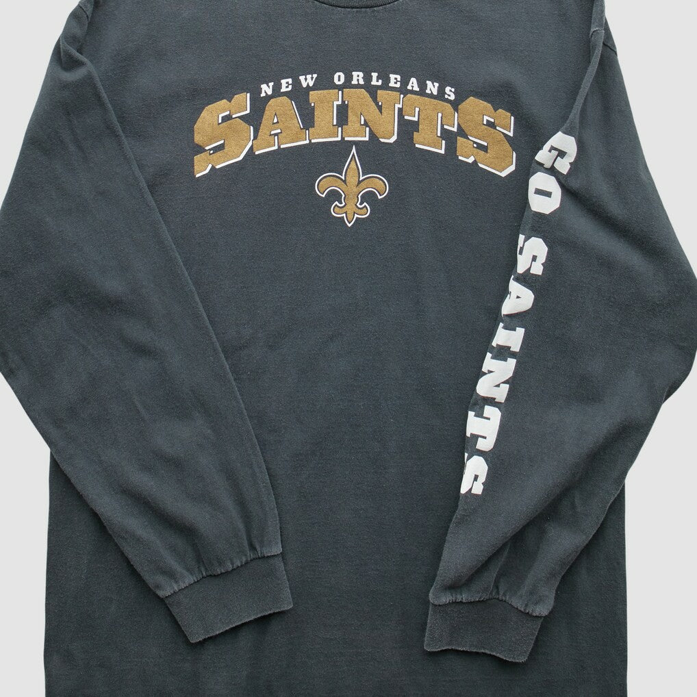 New Orleans Saints NFL 2000s Long Sleeve T-Shirt Black Vintage - Fanatics