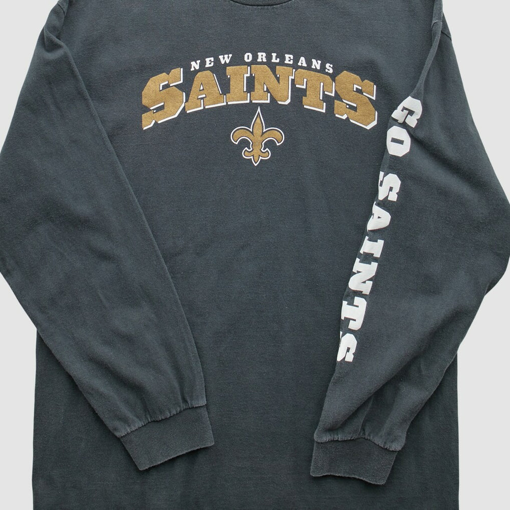 New Orleans Saints NFL 2000s Long Sleeve T-Shirt Black Vintage - Fanatics