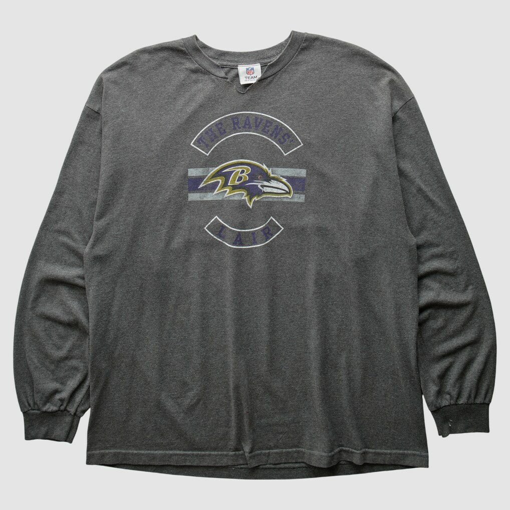 Baltimore Ravens NFL 2010s Long Sleeve T-Shirt Dark Heather Gray Vintage - Fanatics
