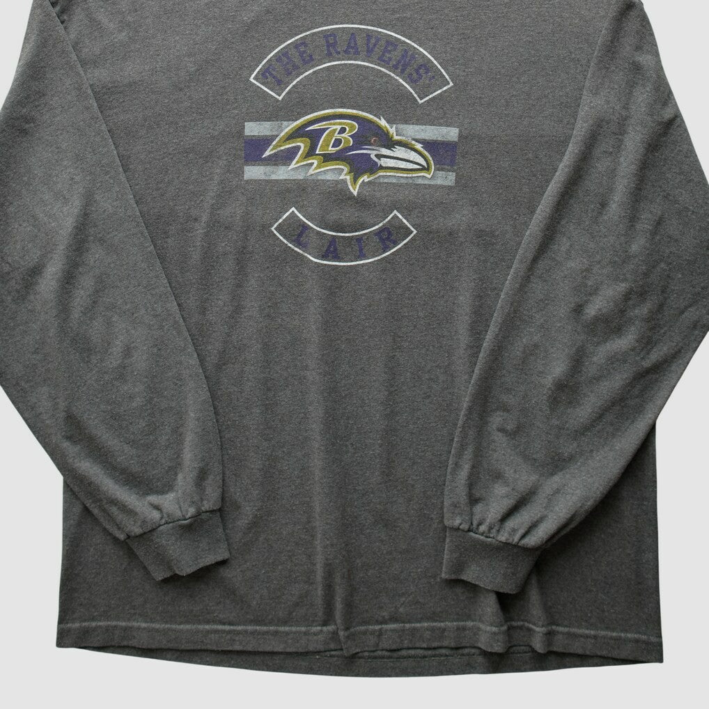 Baltimore Ravens NFL 2010s Long Sleeve T-Shirt Dark Heather Gray Vintage - Fanatics