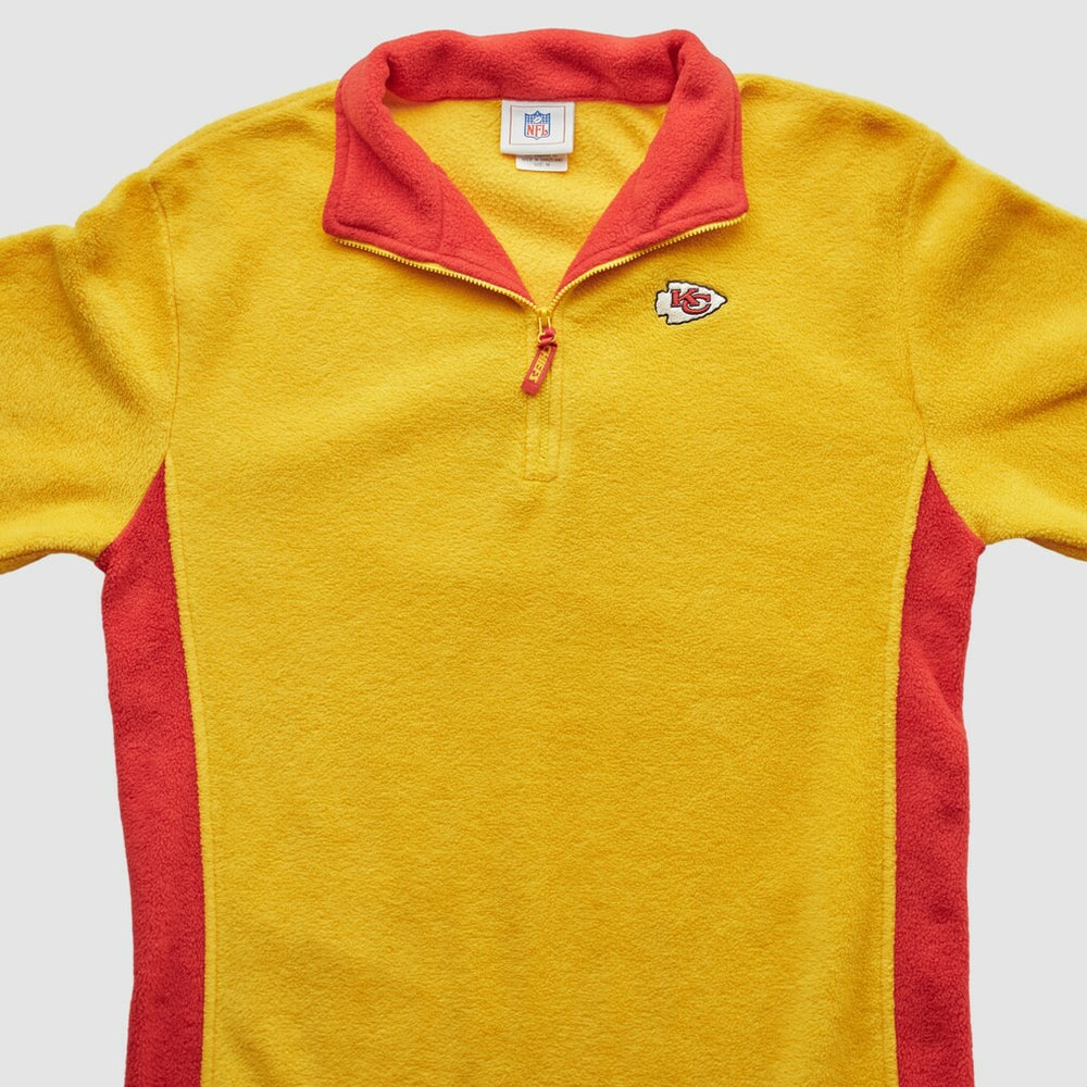 Kansas City Chiefs NFL 2000s 1/4 Zip Sweatshirt Yellow Vintage - Fanatics