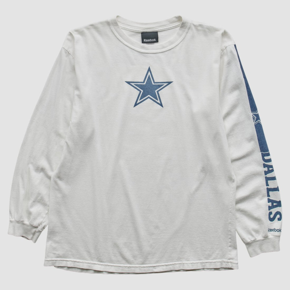 Dallas Cowboys Reebok 2010s Long Sleeve T-Shirt White Vintage - Fanatics