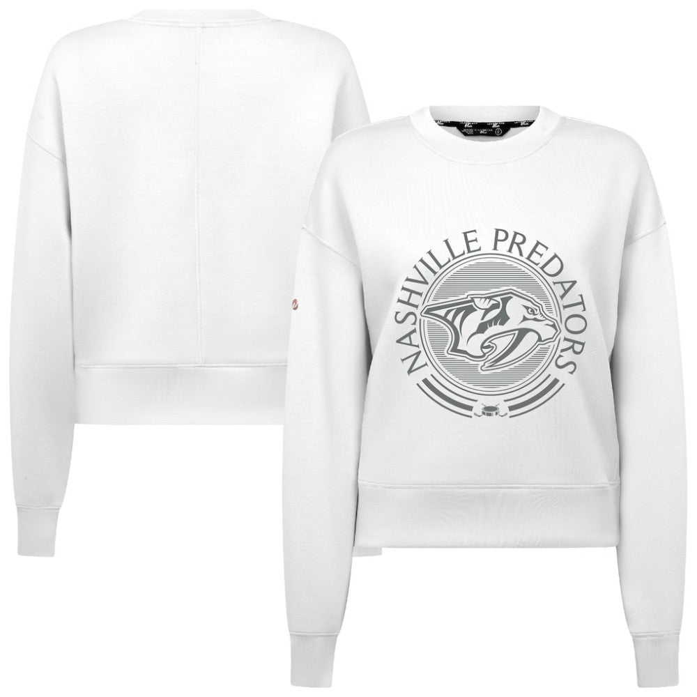 Nashville Predators - Levelwear Women's Slate & Snow Sponge Tri-Blend Sweatshirt White