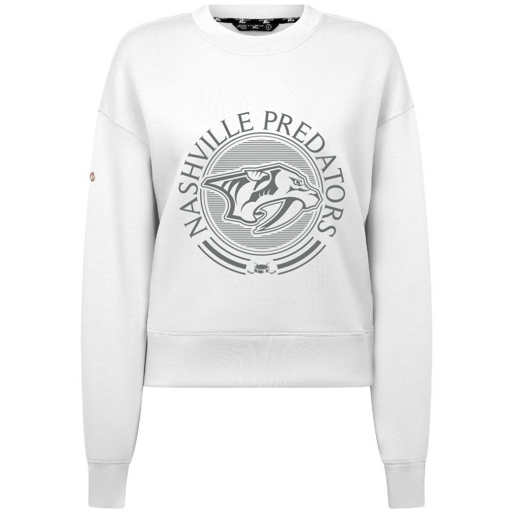 Nashville Predators - Levelwear Women's Slate & Snow Sponge Tri-Blend Sweatshirt White