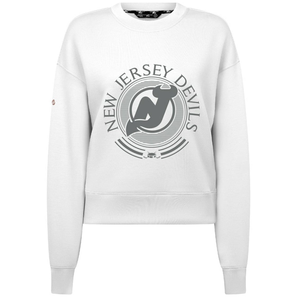 New Jersey Devils - Levelwear Women's Slate & Snow Sponge Tri-Blend Sweatshirt White
