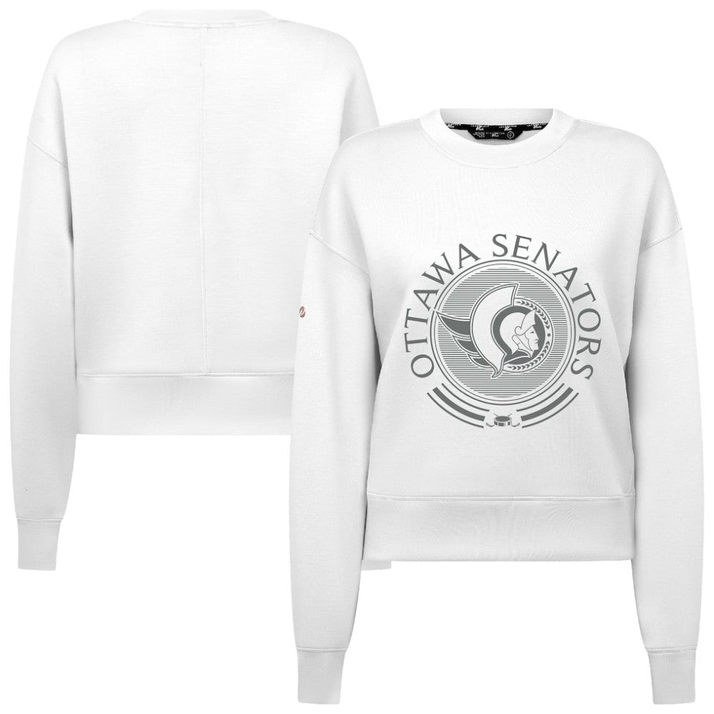 Ottawa Senators - Levelwear Women's Slate & Snow Sponge Tri-Blend Sweatshirt White