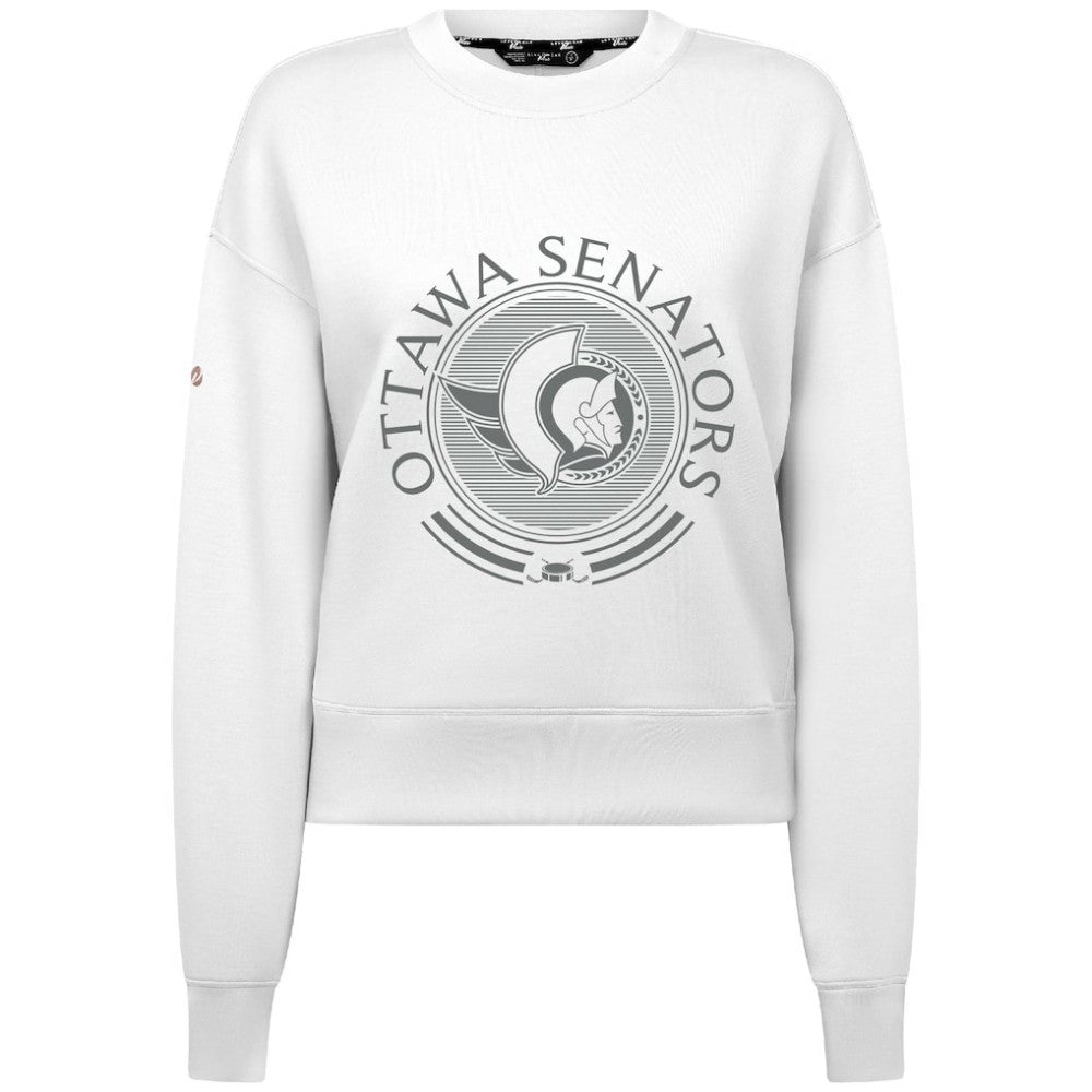 Ottawa Senators - Levelwear Women's Slate & Snow Sponge Tri-Blend Sweatshirt White