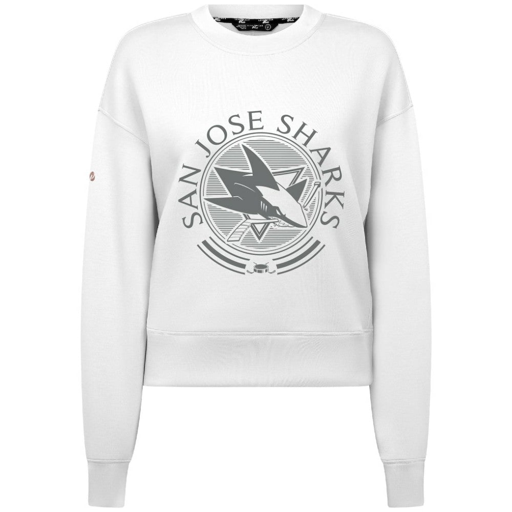 San Jose Sharks - Levelwear Women's Slate & Snow Sponge Tri-Blend Sweatshirt White