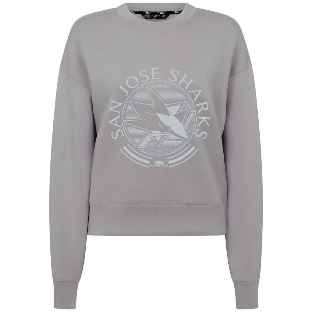 San Jose Sharks - Levelwear Women's Slate & Snow Sponge Tri-Blend Sweatshirt Gray
