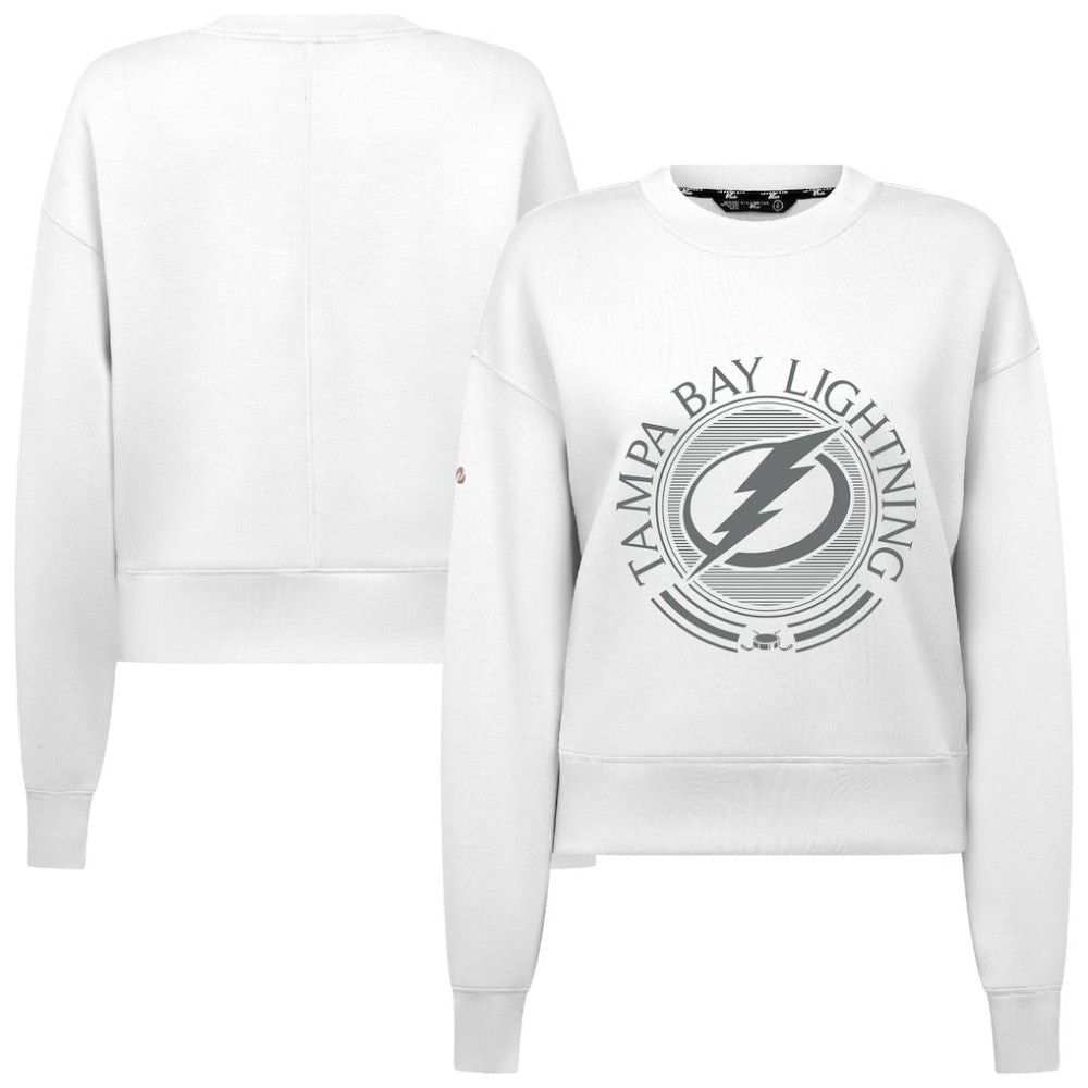 Tampa Bay Lightning - Levelwear Women's Slate & Snow Sponge Tri-Blend Sweatshirt White