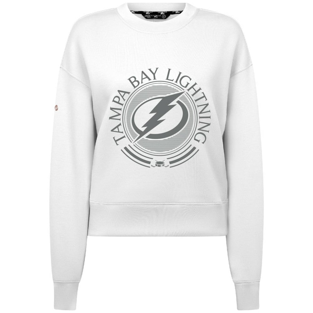 Tampa Bay Lightning - Levelwear Women's Slate & Snow Sponge Tri-Blend Sweatshirt White