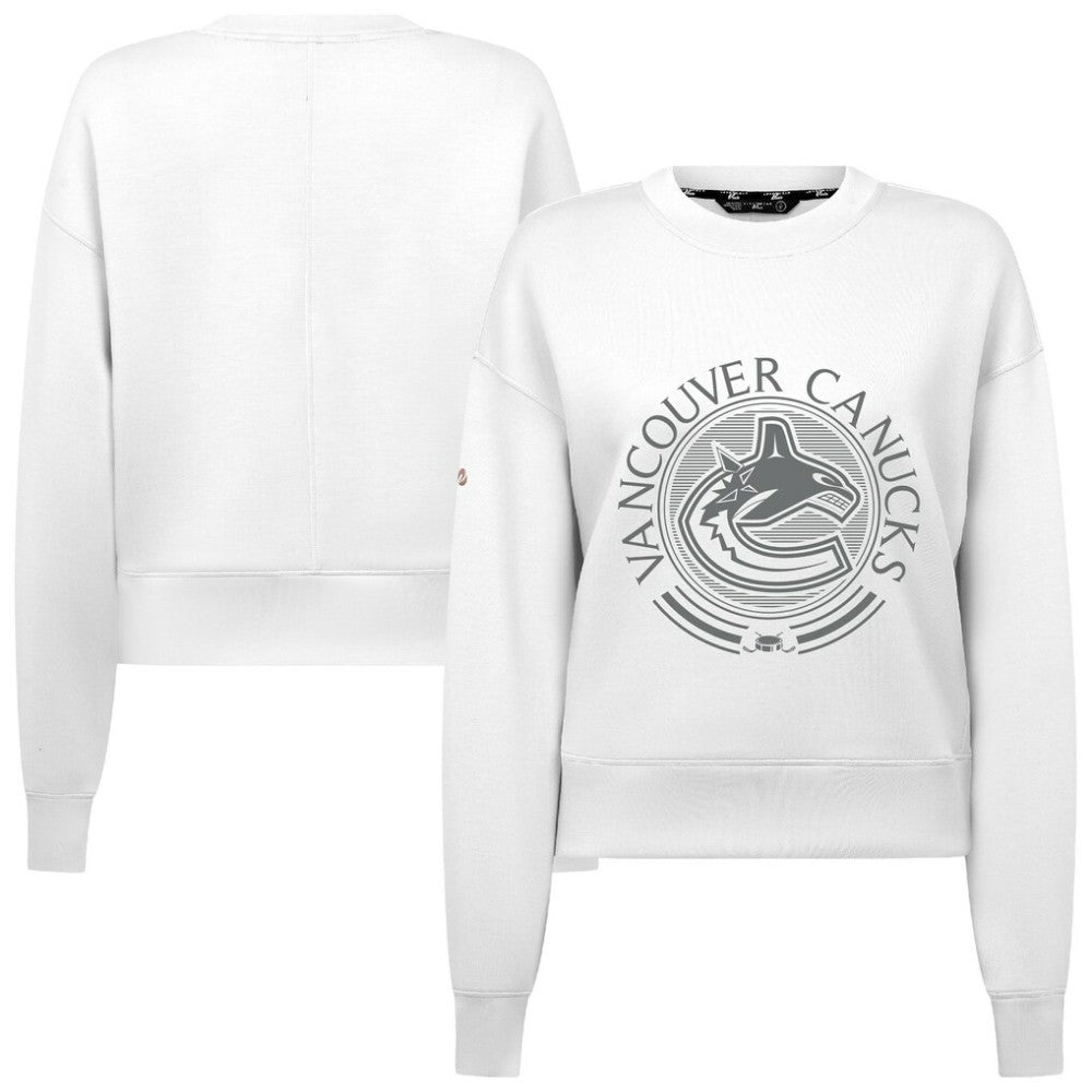 Vancouver Canucks - Levelwear Women's Slate & Snow Sponge Tri-Blend Sweatshirt White