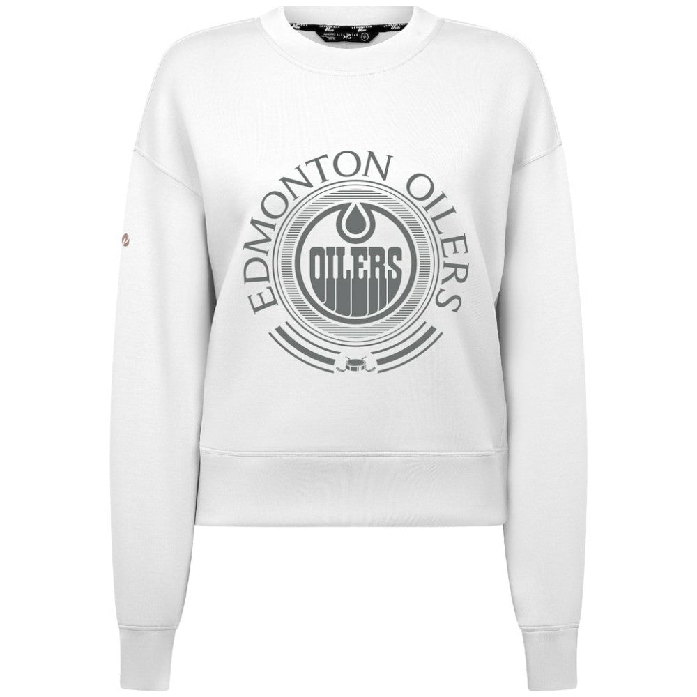 Edmonton Oilers - Levelwear Women's Slate & Snow Sponge Tri-Blend Sweatshirt White