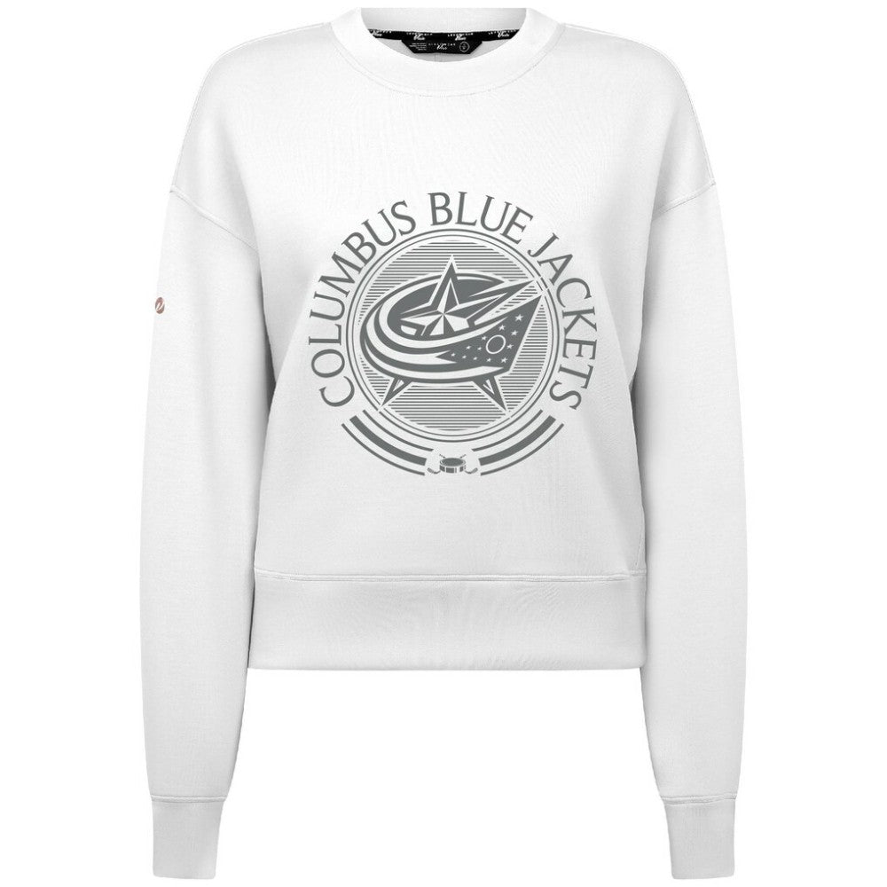 Columbus Blue Jackets - Levelwear Women's Slate & Snow Sponge Tri-Blend Sweatshirt White