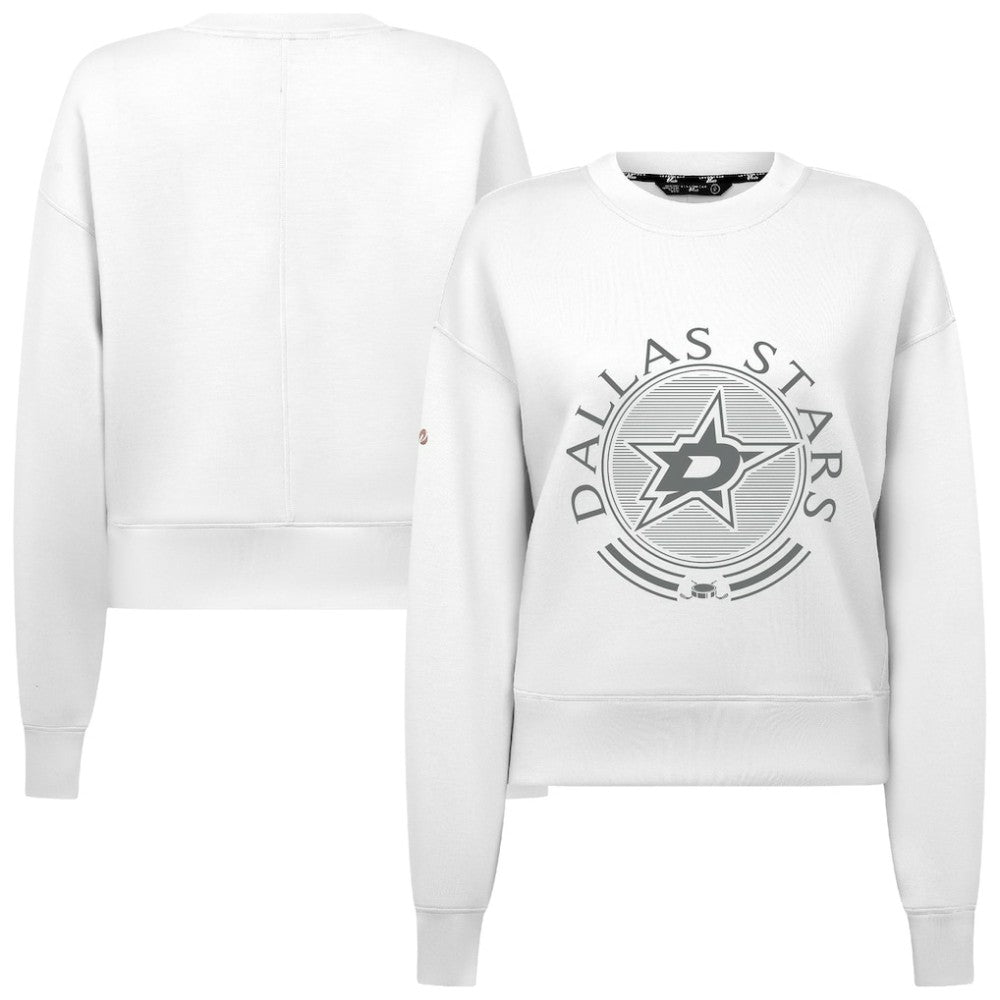 Dallas Stars - Levelwear Women's Slate & Snow Sponge Tri-Blend Sweatshirt White