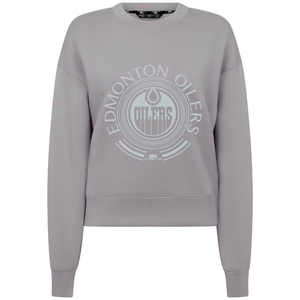 Edmonton Oilers - Levelwear Women's Slate & Snow Sponge Tri-Blend Sweatshirt Gray