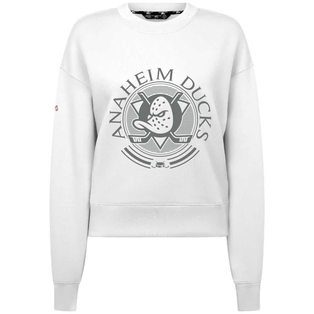 Anaheim Ducks - Levelwear Women's Slate & Snow Sponge Tri-Blend Sweatshirt White