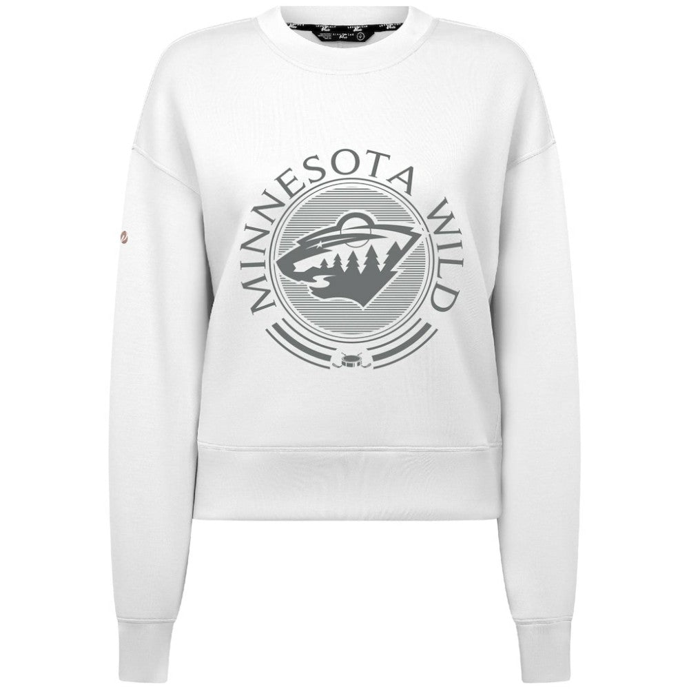Minnesota Wild - Levelwear Women's Slate & Snow Sponge Tri-Blend Sweatshirt White