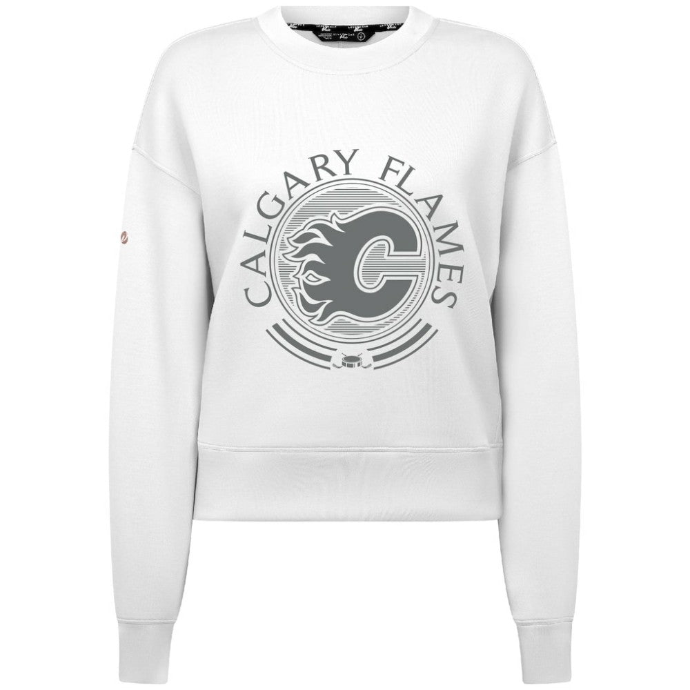 Calgary Flames - Levelwear Women's Slate & Snow Sponge Tri-Blend Sweatshirt White