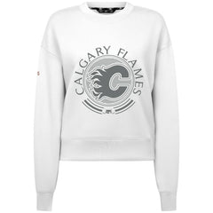Calgary Flames - Levelwear Women's Slate & Snow Sponge Tri-Blend Sweatshirt White