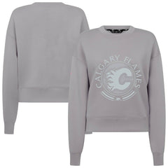 Calgary Flames - Levelwear Women's Slate & Snow Sponge Tri-Blend Sweatshirt Gray