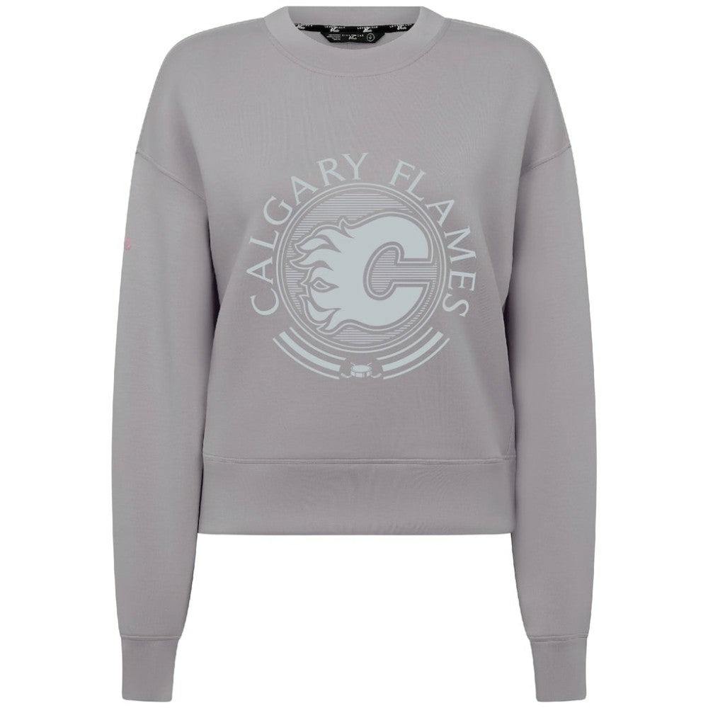 Calgary Flames - Levelwear Women's Slate & Snow Sponge Tri-Blend Sweatshirt Gray