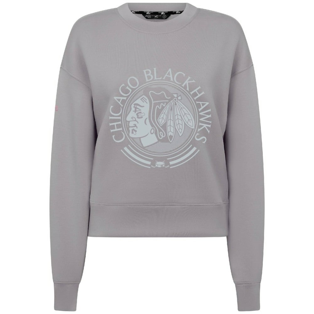Chicago Blackhawks Levelwear Women's Slate & Snow Sponge Tri-Blend Sweatshirt Gray