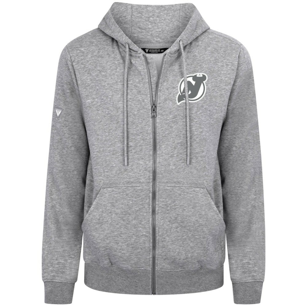 New Jersey Devils - Levelwear Podium Chenille Logo Full-Zip Hoodie Gray