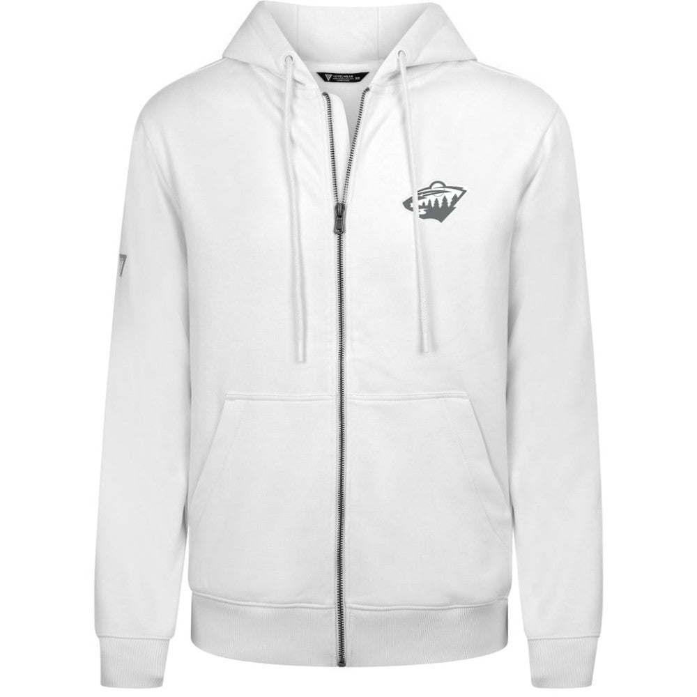 Minnesota Wild - Levelwear Podium Chenille Logo Full-Zip Hoodie White