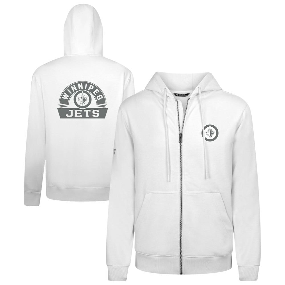 Winnipeg Jets - Levelwear Podium Chenille Logo Full-Zip Hoodie White