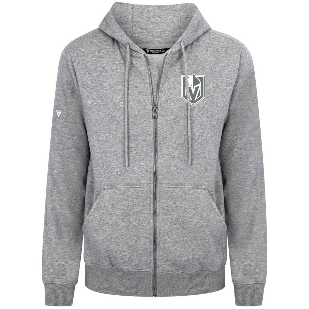 Vegas Golden Knights Levelwear Podium Chenille Logo Full-Zip Hoodie Gray