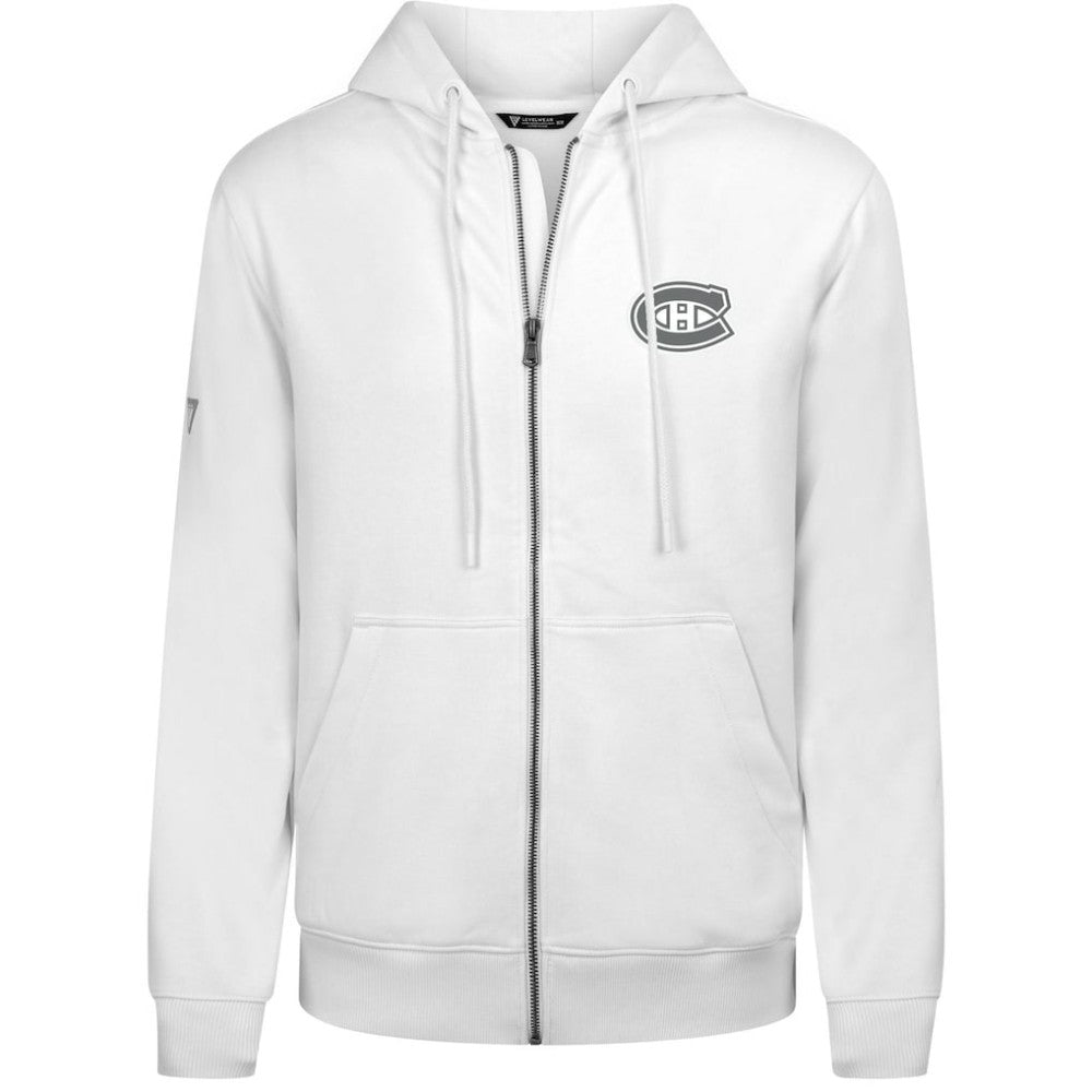 Montreal Canadiens - Levelwear Podium Chenille Logo Full-Zip Hoodie White