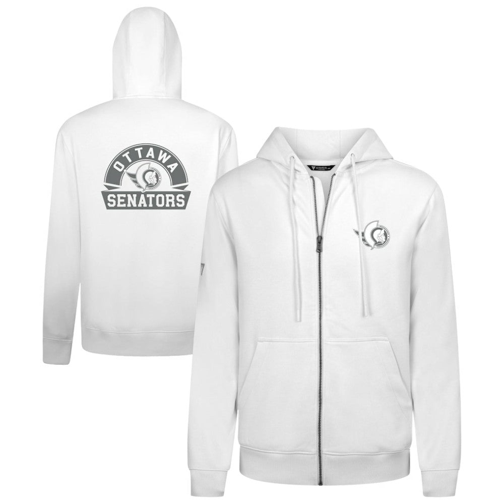 Ottawa Senators - Levelwear Podium Chenille Logo Full-Zip Hoodie White