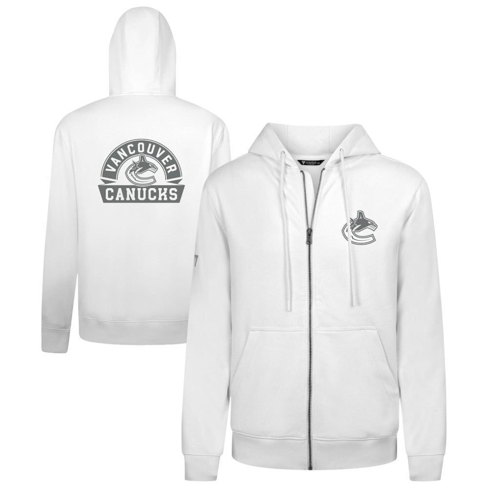 Vancouver Canucks - Levelwear Podium Chenille Logo Full-Zip Hoodie White