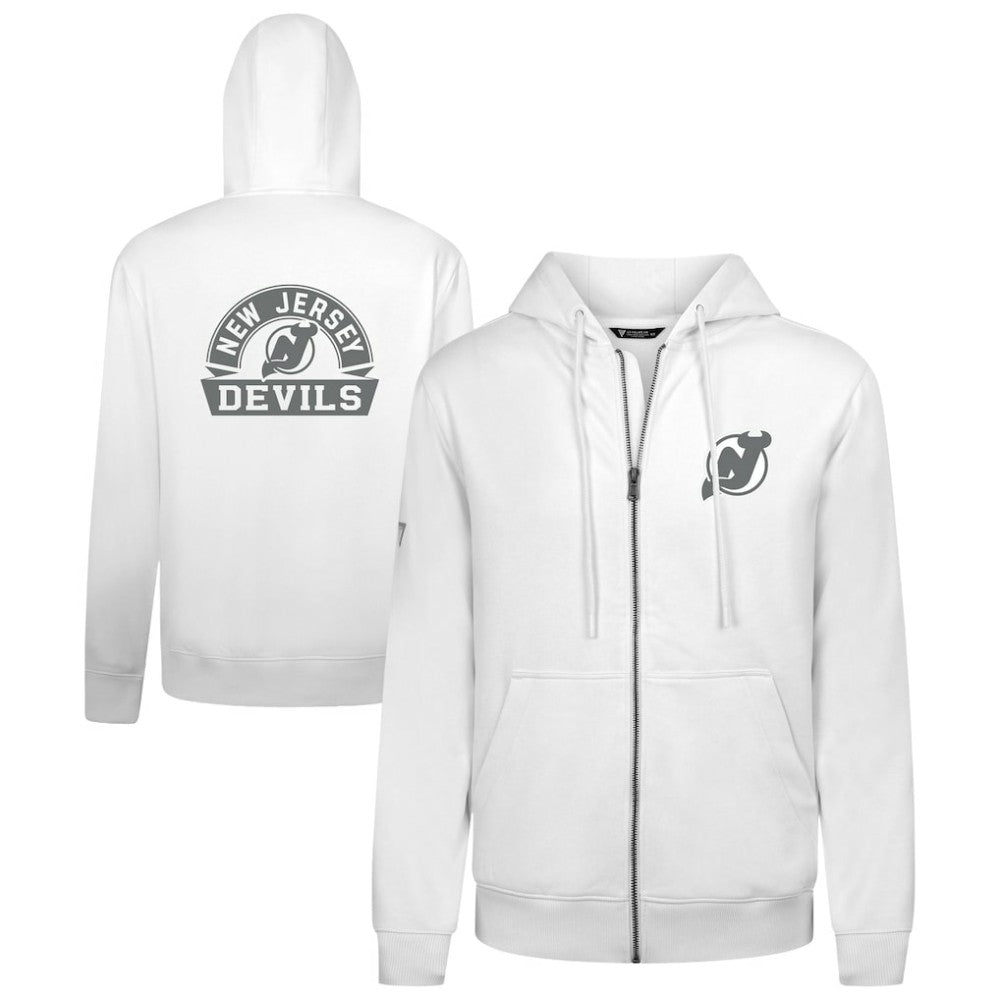 New Jersey Devils - Levelwear Podium Chenille Logo Full-Zip Hoodie White