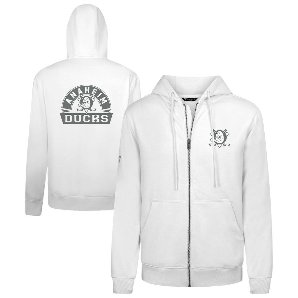 Anaheim Ducks - Levelwear Podium Banner Arch Full-Zip Hoodie White