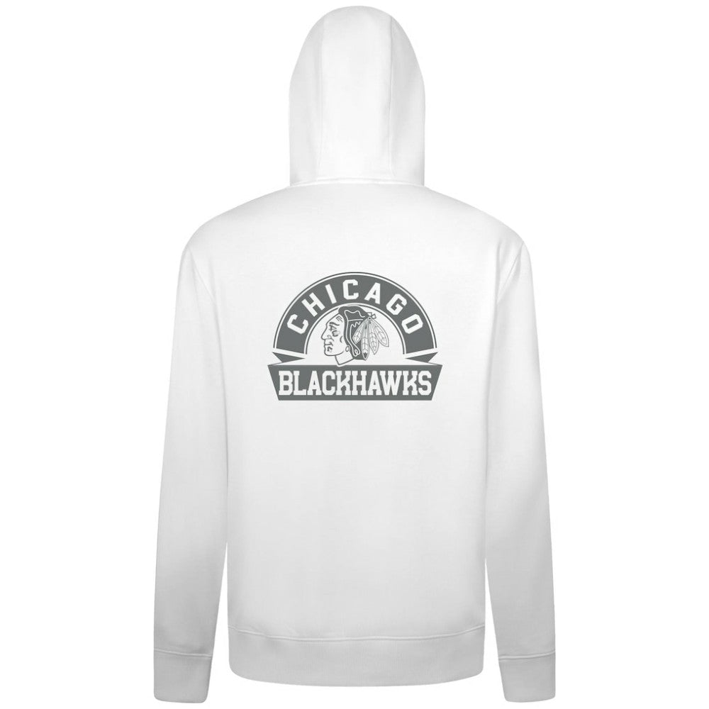 Chicago Blackhawks Levelwear Podium Banner Arch Full-Zip Hoodie White