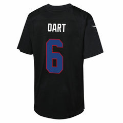 Jaxson Dart New York Giants Youth Fashion Game Jersey Carbon Black - Nike