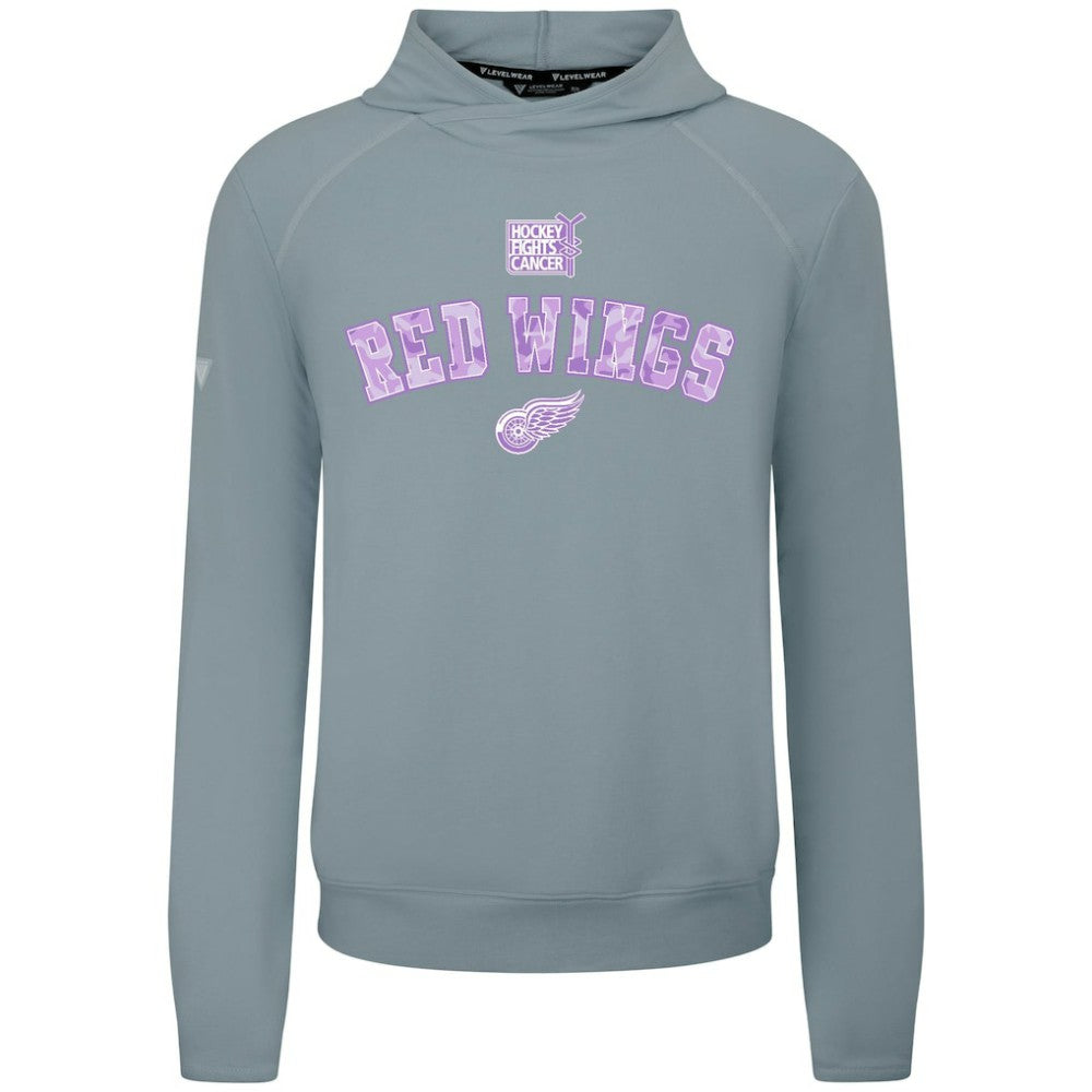 Detroit Red Wings - Levelwear Hockey Fights Cancer Mandate Tri-Blend Hoodie Gray