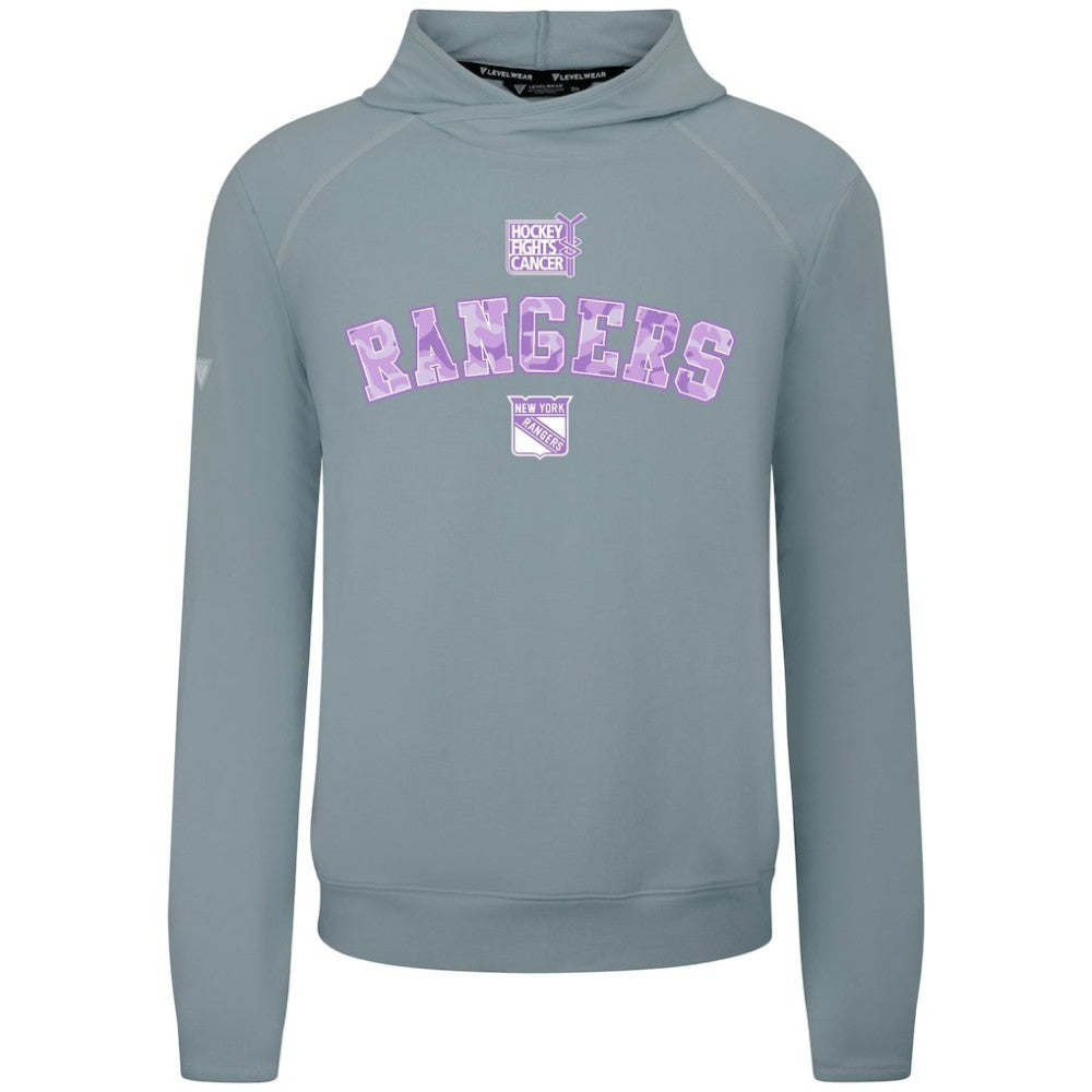 New York Rangers Levelwear Hockey Fights Cancer Mandate Tri-Blend Hoodie Gray